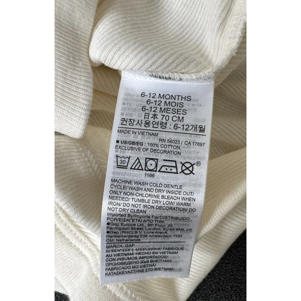 BabyGap Ivory 6/12M Ruffle 100% Cotton Bodysuit~NWT's